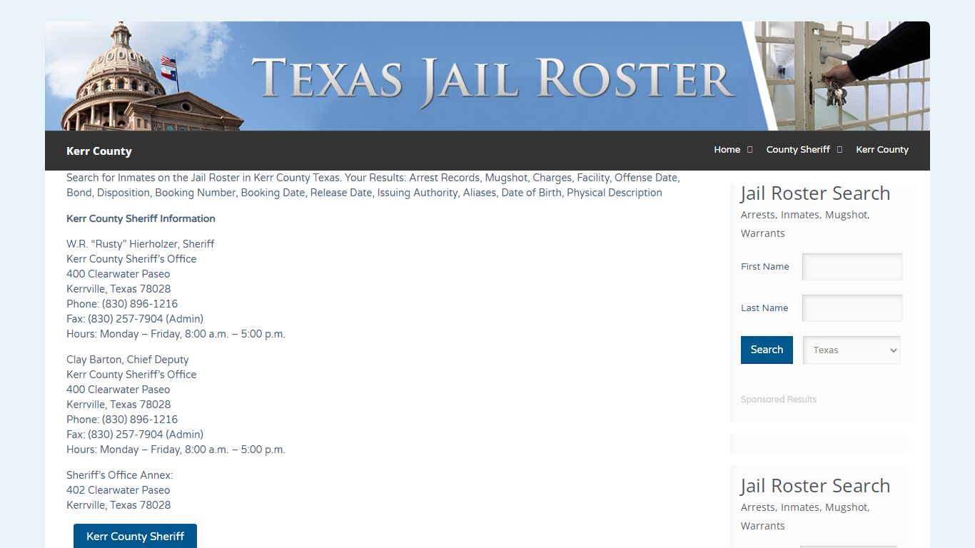 Kerr County | Jail Roster Search