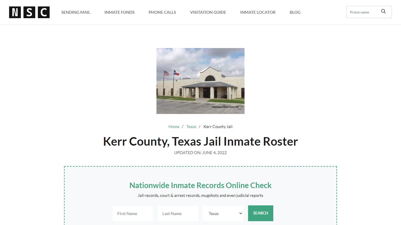 Kerr County, Texas Jail Inmate Roster